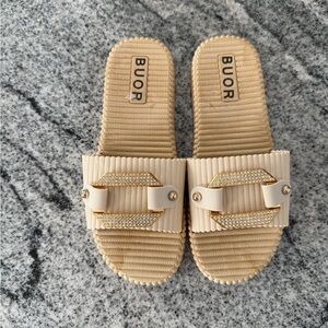 Women's Tan Slide Sandals
